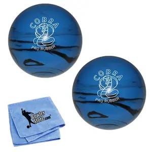 EPCO Duckpin Bowling Ball - Cobra Pro Rubber - Blue & Black (4 3/4 inch- 3lbs. 8oz.) - 2 Balls
