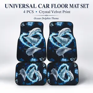 4pcs Shark Pattern Car Floor Mats, Universal Fit Non-Slip Auto Carpet, Durable Anti-Slip Vehicle Floor Mats, Stylish Car Interior Accessories