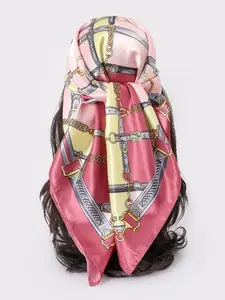 Women's Fashion Scarf, Chain Print Design, Versatile Accessory for Spring & Summer, Stylish Headwear for Daily Wear