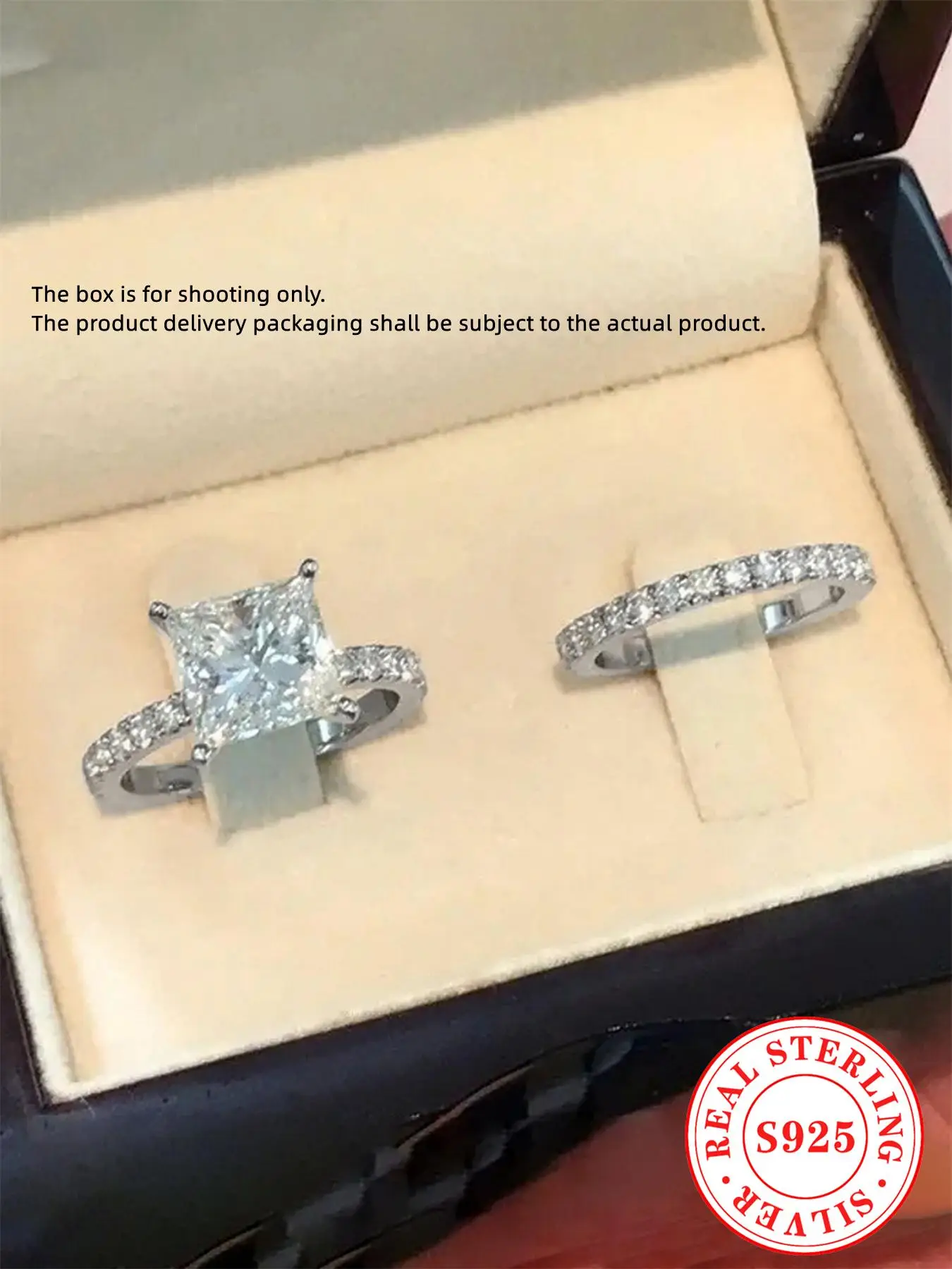 S925 Sterling Silver Promise Ring for Girlfriend, Bling Ring, Fashion Artificial Zircon Decor Engagement Ring for Party, Daily Decor, Trendy All-match