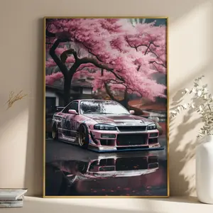 Car Printing Painting without Frame, 1 Count Modern Fashion Style Car Poster, Wall Art for Home Living Room Bedroom Office School Decor
