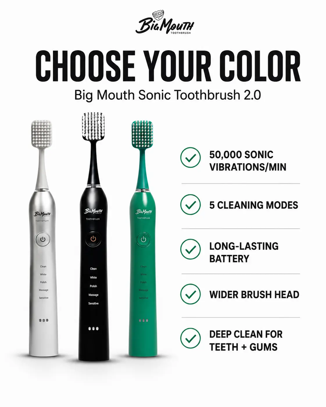 Big Mouth Sonic Toothbrush 2.0 Big Mouth Sonic Toothbrush 2.0