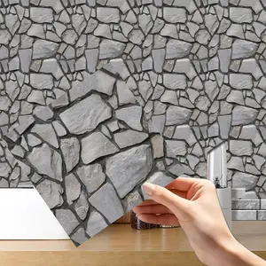 10/20Pcs 30x30CM 3D Brick Wall Panel Waterproof PVC Self-Adhesive Removable Living Room Bathroom Bedroom Wall Wooden Grain Decoration Sticker