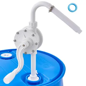 VEVOR Drum Pump, 6.5 GPM Flow, Rotary Barrel Pump Hand Crank, Fits 5 to 55 Gallon Drums with 3-Section Suction Tube Assembly and Hose, Designed for Fast Transfer of Water, Alcohol, Corrosive Liquids Ptfe Tape
