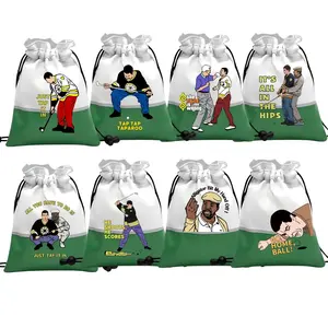 Funny Golf Valuables Pouch, 1 Count PU Leather Golf Tee Pouch with Drawstring Closure, Portable Ball Pouch, Golf Accessories for Men Women, Golf Pack