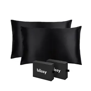 Blissy Silk Pillowcase (Bundle – 2 or 4 Pack) – 100% Pure Mulberry Silk – Improve Hair, Skin & Sleep!