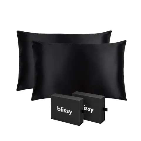 Blissy Silk Pillowcase (Bundle – 2 or 4 Pack) – 100% Pure Mulberry Silk – Improve Hair, Skin & Sleep!