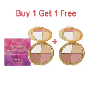 Buy 1 Get 1 Free Highlight Eyeshadow Blush Palette,Natural Makeup, Glow, Diamond Texture, Multi-Use Portable Eye Cheek Cosmetics, Compact Design