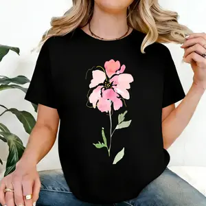 100Cotton Women's Just A Girl Who Loves Capybaras Graphic Regular Fit Short Sleeve Crew Neck Casual T-Shirt Spring Summer Daily Wear