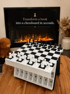 Magnetic Chess Set Book | 140 Magnets | Foldable Magnetic Board with Storage
