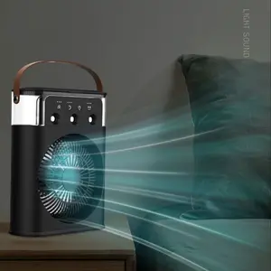 Portable USB Fan Air Conditioner LED Night Light, Multifunctional Fan, 3-In-1 Mini Cooling Device with Humidifier, Home Office Use, Compact Design