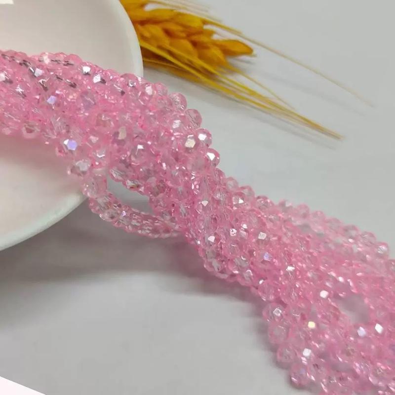 4mm Crystal Glass Beads Flat Faceted Loose Spacer Glass Beads for Jewelry Making Jewelry DIY  10strings （1000-1100pcs)