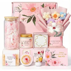 Gifts for Women, 9 count Happy Birthday Gifts for Women, Christmas Ideas Mothers Day  Baskets  Rose Self Care Set Valentines Day  for Her Mom Sister Wife  Friendship Teacher