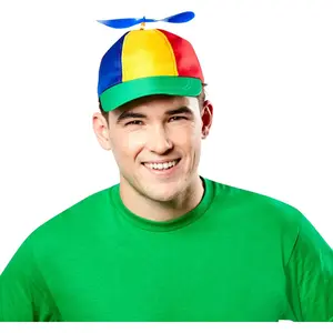 Detachable Rainbow Helicopter Baseball Cap, Classic Adult Propeller Hat Adjustable Cute Baseball Cap Snapback Hat for Fun Events