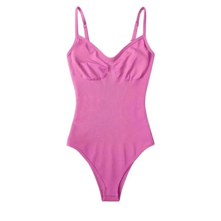 Body Shaper Thong - Strapless Bodysuit in Pink with Adjustable Straps and Comfortable Fit - Shapewear