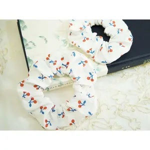 Cherry White Scrunchie