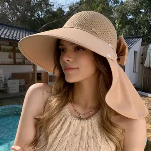 Women's Summer Outdoor Sun Hat with UV Protection Wide Brim Face Covering Ideal for Cycling and Summer Outings Stay Protected and Stylish