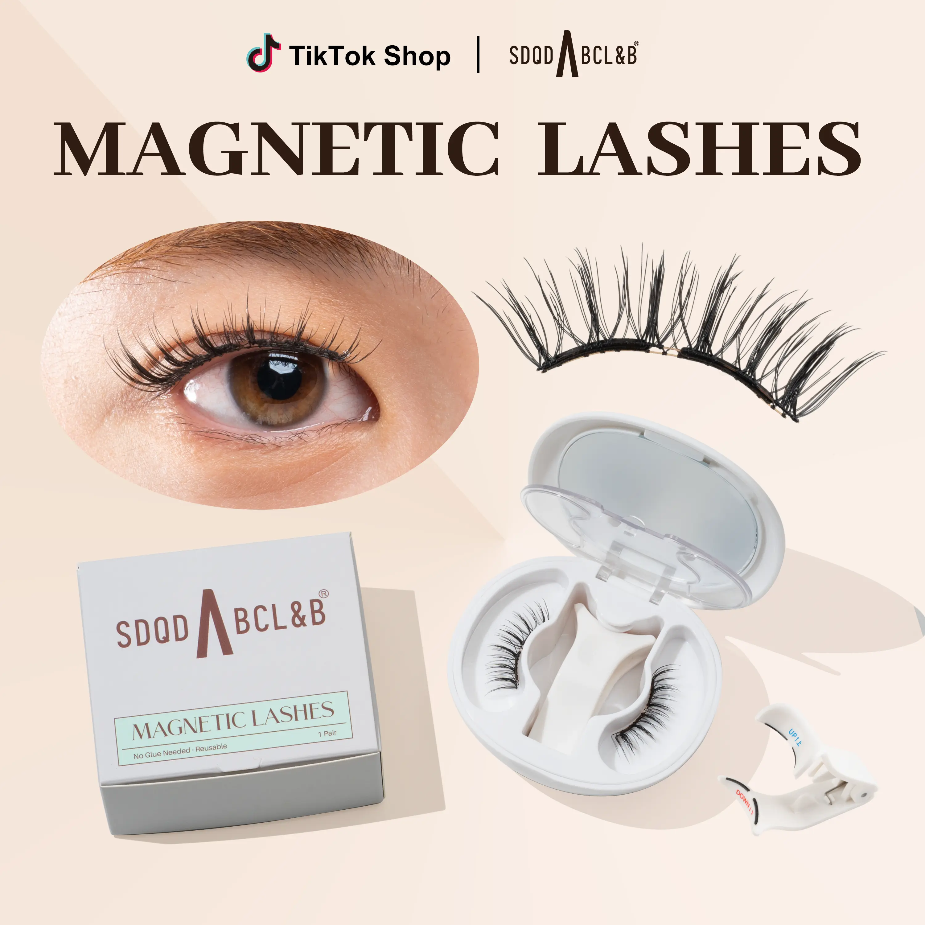 [Daisy] Magnetic Eyelashes with Applicator Kit, Reusable Soft Magnetic Lashes, Glue-Free, Waterproof, Windproof, Lightweight, Easy to Wear and Remove, Natural Look