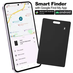 Google Certified GPS Wallet Tracker for Android, Rechargeable Bluetooth-compatible Smart Locator, Compatible with Find HUB, for Passport Bag Wallet Luggage Card