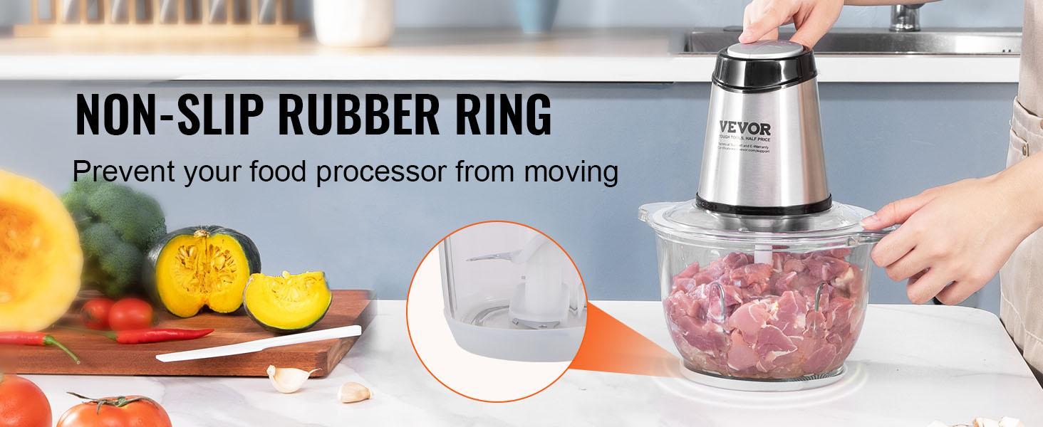 VEVOR Food Processor, TikTokShopBlackFriday, Electric Meat Grinder with 4 Stainless Steel Blades, 400W Electric Food Chopper, 5 Cup Glass Bowl, 2 Speeds Food Grinder for Baby Food, Meat, Onion, Vegetables