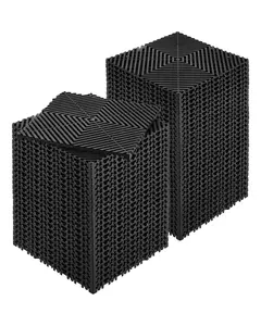 Interlocking Drainage Mat System 12x12 Inch Modular Cushion Floor Mats, Durable PP Material, 55-Piece Splicing Drainage Mats, Non-Slip Shower And Floor Tile Mats For Garage Garden Kitchen Outdoor Use, Black