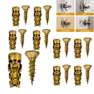 6*14mm Door Hinge Thread Repair Screws, 30Pack/60Pack Short Expansion Wall Anchors, Stripped Thread Repair Fixer for Cabinet, Tile, Stone and Partition Hinge Mounting