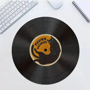 1PC Vintage Vinyl Inspired Gaming Mouse Pad Non-Slip Rubber Computer Desk Mat Round Accessories Office Mouse Mat Playmat Rug Desk Gadgets Non Slip Mousepad 220x220mm