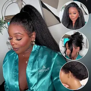 Glueless Newborn Hairline Invisi Strap 360 Skin Lace Frontal Kinky Straight Wig Pre-Everything Natural Look Human Hair Wig#Summervibes