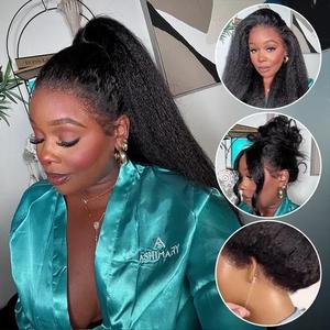 Glueless Newborn Hairline Invisi Strap 360 Skin Lace Frontal Kinky Straight Wig Pre-Everything Natural Look Human Hair Wig#summerwins