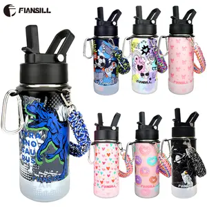 FIANSILL Cross-Border 16oz Space Bottle 304 Stainless Steel Water Bottle with Handle Portable Insulated Cup High-Value Outdoor Car Use Vacuum Flask Durable Design
