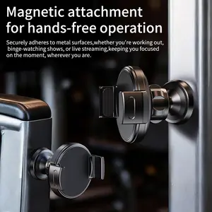 Magnetic Phone Holder for Gym, Phone Mount, 360° Adjustable, Strong Portable Magnet, Fits Android Phones & Iphones, Ideal Gift for Fitness Enthusiasts