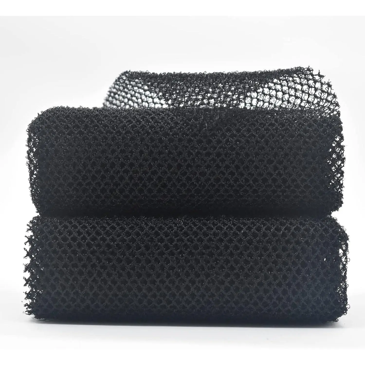 2 count    Scrubbers - Wash Net Sponges for Shower and Bath (2 Black)