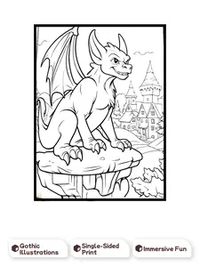 Gargoyles Enchanted Stone Guardians Coloring Book 55 Unique Gothic Illustrations for Kids & Adults Single-Sided Print Mystic Gargoyles Color Fun