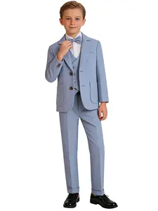 4-piece boys' suit set (jacket + vest + pants+ bow tie), suitable for boys, toddlers, teenagers,weddings, graduation ceremonies, church occasions, and as a gift! Formal slim-fitting boys' suit (excluding shirt)-23710