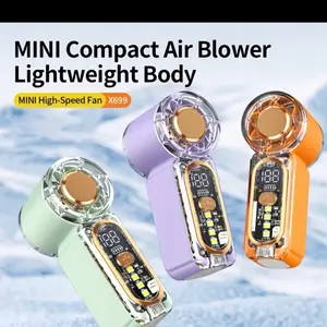 2026 New High-Speed Mini Handheld Fan, 100-Speed USB Rechargeable Turbo Portable Outdoor Fan, Mini Personal Outdoor Cooling Device, digital display