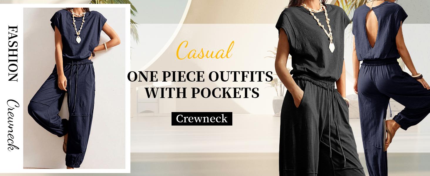 SCUSTY Women's Hollow Out Boho Jumpsuit Bohemian Short Sleeve Drawstring Waist Cuffed Ankle Playsuit Casual Solid Knitted Lounge Set SCUSTY Women's Hollow Out Boho Jumpsuit Bohemian Short Sleeve Drawstring Waist Cuffed Ankle Playsuit Casual Solid Knitted Lounge Set