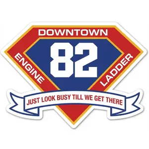 Downtown 82 Engine Ladder Helmet Window or Helmet Decal