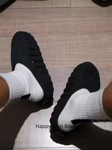 Matte full-black monochrome slide sandals, fully ventilated quick-dry molded foam, hidden orange dot insole contrast elevates sock-streetwear, jogger & casual urban outfits, shop today