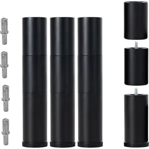 12 Inch 3-in-1 Screw-in Adjustable Bed Legs Replacement Set of 4, 4 Kinds of Threads Included for Adjustable Bed Base Frame