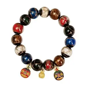 Fragrant Ash Glazed Ceramic “Swallowing Gold” Wealth Bracelet