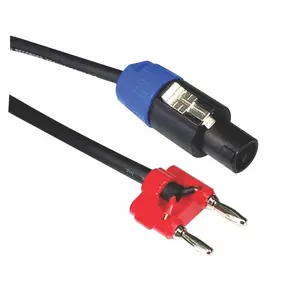 AMERICAN RECORDER SPEAK-ON to Dual Banana 2 Conductor, 16 awg Pro Audio Speaker Cable