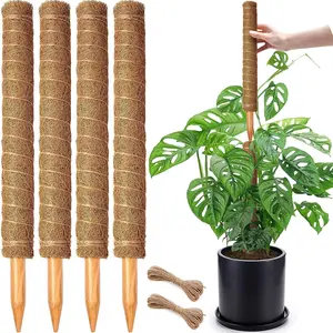 4 Pack 18 Inch Moss Pole, Stackable Moss Poles for Climbing  Monstera, Tall  Sticks Accessories, Large Coir  Support Stakes for Potted  Indoor, Pothos, Philodendron