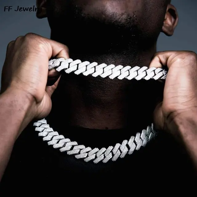 Sparkly Luxury Rhinestone Decor Chain Neckle, Hip Hop Punk Style Cuban Chain Neckle, Cuban Chunky Chains