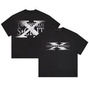 Men's Heather Black D-Generation X Two Words T-Shirt ,  WWE Shirt, Wrestlemania Unisex T-Shirt, Unisex Graphics Cotton Tee, Short Sleeve Casual Cotton Tee, Gift for Fans