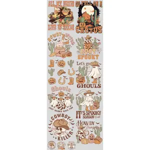Howdy Halloween DTF Transfers Gang Sheet 22” wide x 60” long DIY Direct to Film T Shirt Transfers
