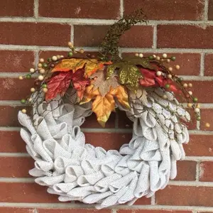 Handmade Burlap Pumpkin Door Wreath, fall gifts, burlap, fall decor