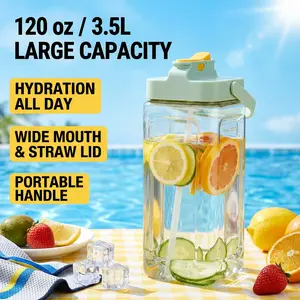 Large 3.5L Fruit Infuser Water Pitcher with Tap Easy-Serve Drink Dispenser for Home BBQs & Outdoor Events 120 oz Stainless Steel Insulated Cold Water Pot Portable Handle