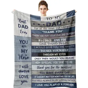 Dad/Grandpa/ Uncle/Brother Birthday Gifts Blanket - Dad Gifts from Daughter Christmas Blankets - Father Birthday Gifts for Dads Who Wants Nothing - Fathers Day Presents from Son - Best Daddy Ever Gift Ideas