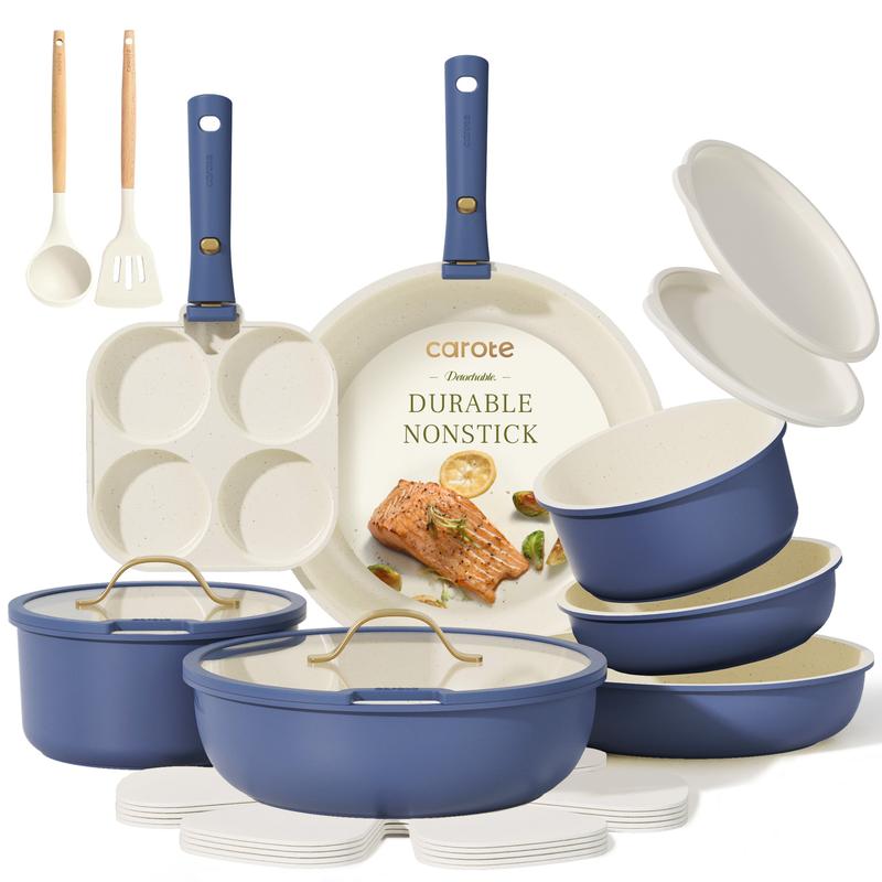 [Official] CAROTE 20pcs Detachable Handle Non-stick Cookware - TikTok Shop