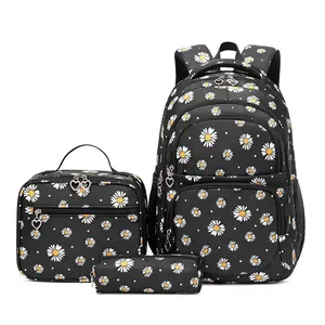 Daisy School Bag Set, Wide Shoulder Straps, Lightweight Women's Backpack, Fashion Print, Travel & School Use, Adjustable Strap, Backpack For School